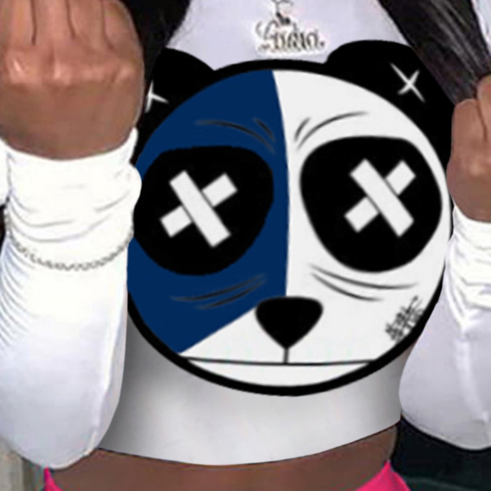 Women's Cartoon Crew Neck White Tee - Picture 5 of 8